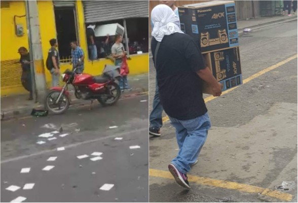 Así saquearon los comercios en el centro de San Pedro Sula