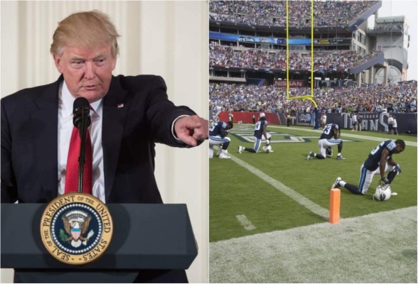 Trump pide prohibir a jugadores de la NFL que se arrodillen ante el himno