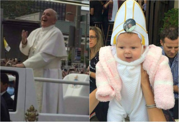 El mini Papa que sorprendió a Francisco en Filadelfia