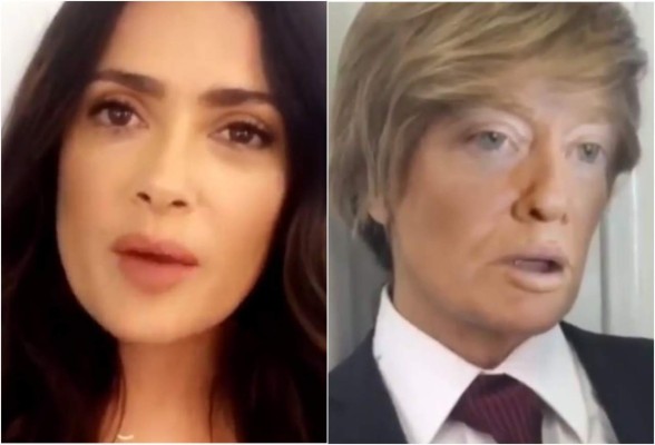 Salma Hayek se transforma en Donald Trump