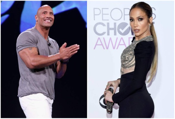 Dwayne Johnson muestra las pompis de Jennifer López