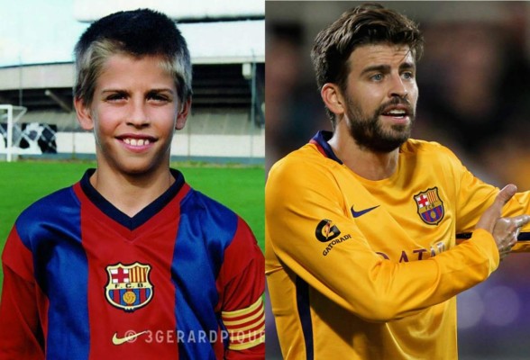 Los futbolistas cuando eran niños