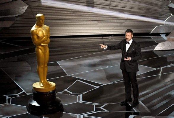 HOLLYWOOD, CA - MARCH 04: Host Jimmy Kimmel speaks onstage during the 90th Annual Academy Awards at the Dolby Theatre at Hollywood & Highland Center on March 4, 2018 in Hollywood, California. Kevin Winter/Getty Images/AFP