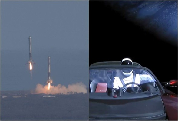 En vivo: Así se ve el lujoso auto desde el espacio enviado en el Falcon Heavy