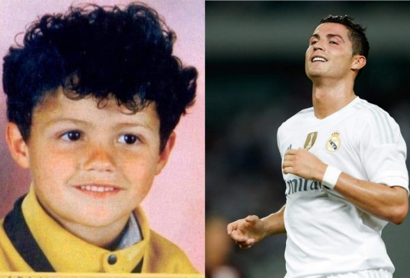 Los futbolistas cuando eran niños