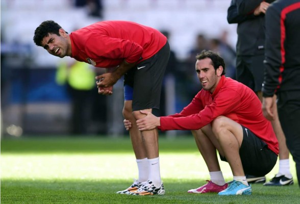Diego Costa entrenó a tope para la final de la Champions
