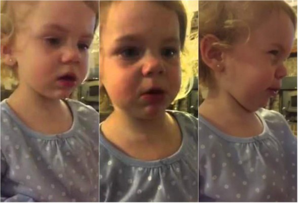 La reacción de una niña de 2 años porque no la dejan tener novio