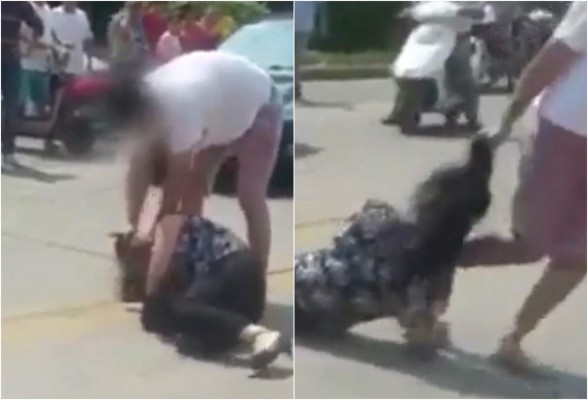 Video: Joven le da brutal paliza a la amante de su padre