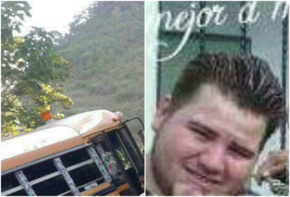 Bus tiroteado y foto en vida de la víctima.