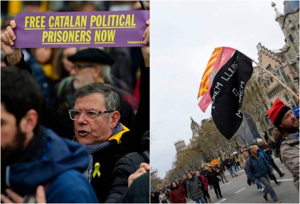 Miles de personas protestan en Barcelona tras detención de Puigdemont