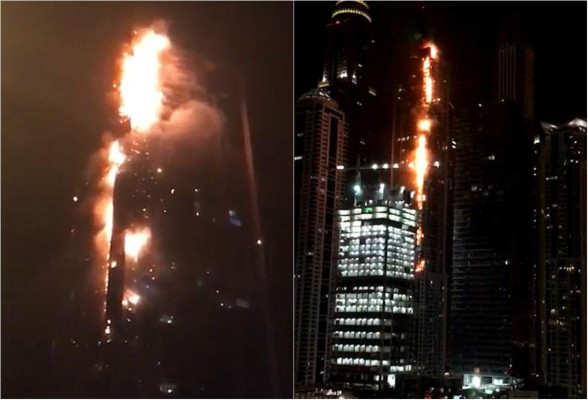 Se incendia el rascacielos The Torch en Dubái