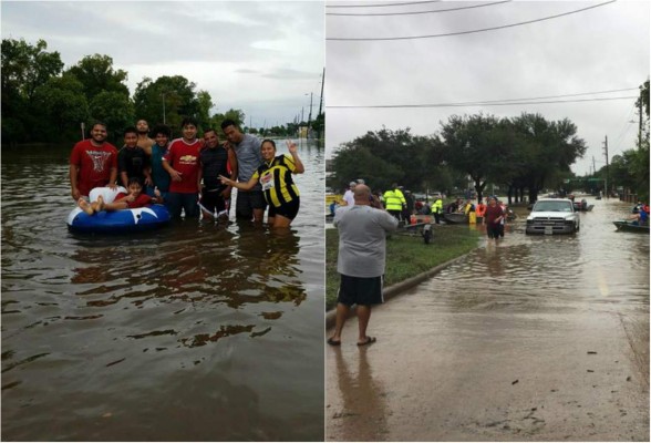 Las imágenes de los hondureños afectados por inundaciones en Houston
