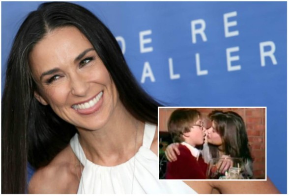 Demi Moore besó a un niño en la boca y es señalada por acoso sexual 