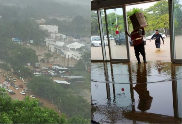 Aeropuerto de Roatán permanece inundado