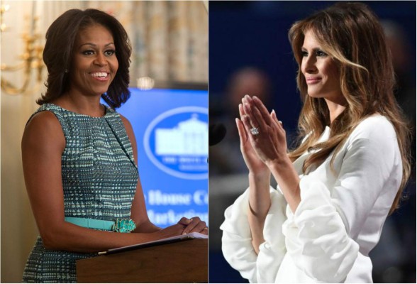 Michelle Obama y Melania Trump se conocen en la Casa Blanca