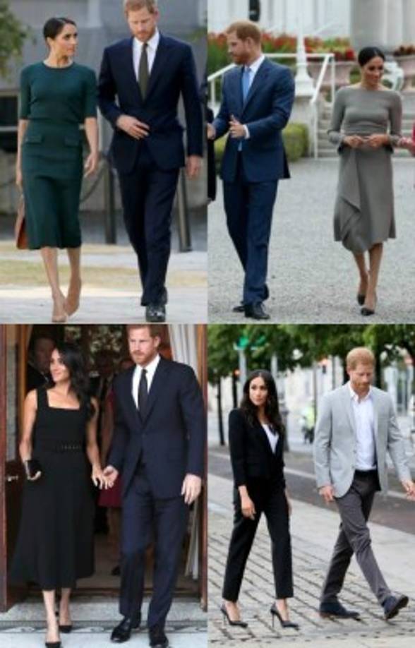 Para su visita a Irlanda la duquesa de Sussex llevó un vestido verde de Givenchy, más tarde se cambió a un vestido negro de Emilia Wickstead, al día siguiente usó uno de gris de Roland Mouret y terminó la visita de 24 hora con un traje de chaqueta y pantalón de Givenchy.<br/><br/>Esto más los accesorios sumaron la escandalosa cifra de más de $40,000 dólares.