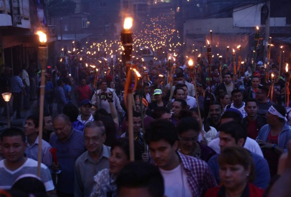 Séptima jornada de marcha de las antorchas en Tegucigalpa