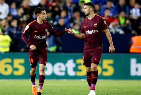 Coutinho marcó golazo de taco frente al Málaga