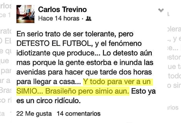 Político que llamó 'simio' a Ronaldinho pide disculpas&nbsp;