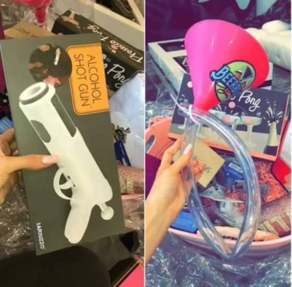Ahora que Kylie tiene la edad legal para beber, su hermana Khloé Kardashian le regaló unos accesorios para beber. <br/>