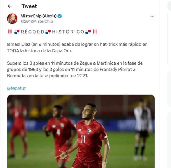 Mister Chip desde España compartió un dato sobre Ismael Díaz, jugador que brilló con un hat-trick. 