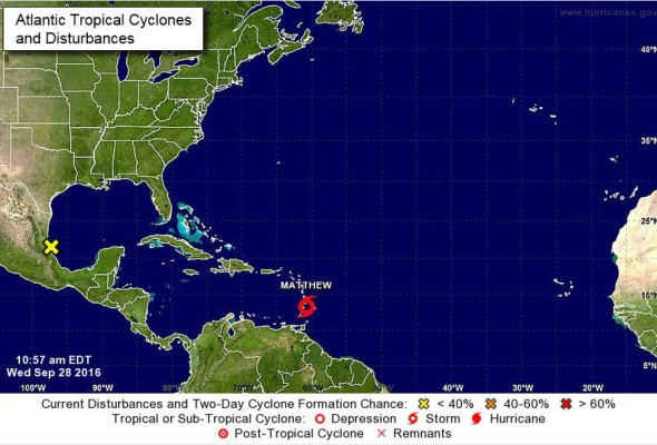 Tormenta Matthew se fortalece y puede convertirse hoy en huracán
