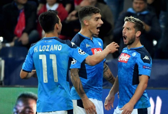 El Napoli logró la victoria a domicilio contra el Salzburgo. Foto AFP