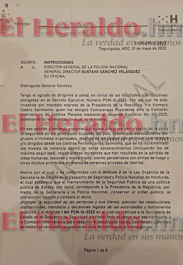 $!Ministro de Seguridad ya sabía que Mara Salvatrucha construyó túneles en cárcel de Támara