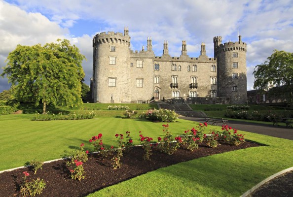 Kilkenny, Ireland - August 23, 2014: Kilkenny Castle. Historic landmark in the town of Kilkenny in Ireland.