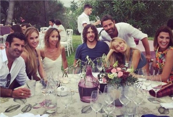 Puyol y Luis Figo coincidieron en una boda