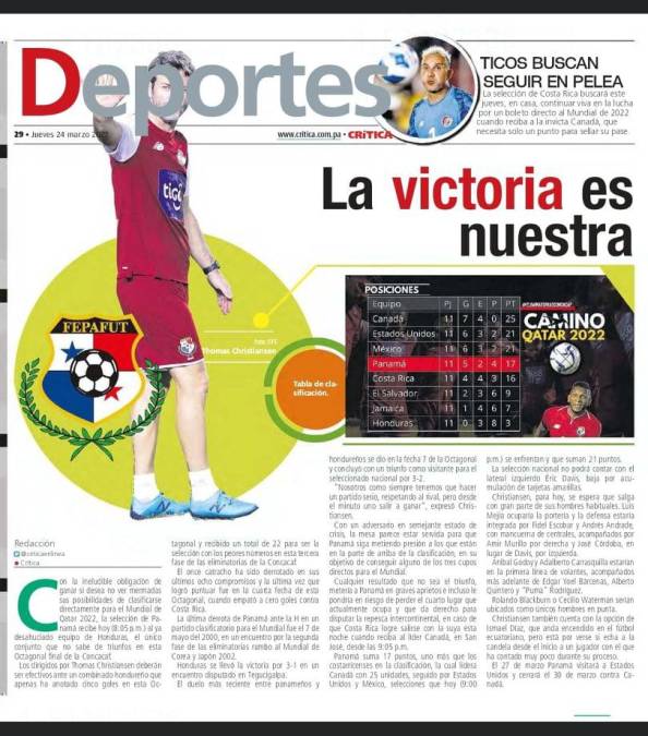 “La victoria es nuestra” es uno de los titulares en un medio de Panamá.