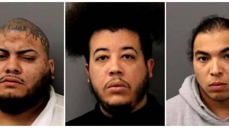 Los tres presuntos integrantes de la pandilla Mara Salvatrucha (MS-13): Carlos Gutiérrez, Carlos Peña Torrez, y Kenny Banchon Urbina.