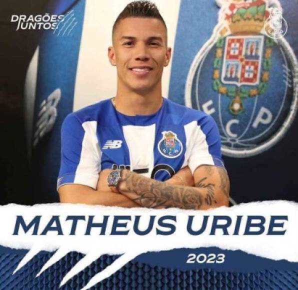 El Oporto hizo oficial el fichaje del mediocampista colombiano Matheus Uribe. Llega procedente del Club América de México.