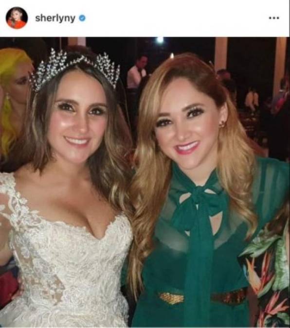 La actriz Sherlyn estuvo entre los invitados al enlace de Dulce María.