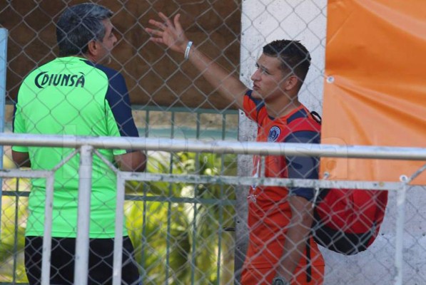 Diego Vázquez y Harold Fonseca se encararon en entrenamiento del Motagua