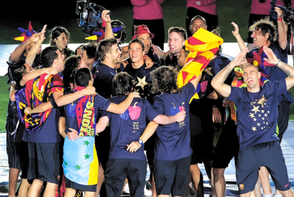 Fiesta culé en Barcelona