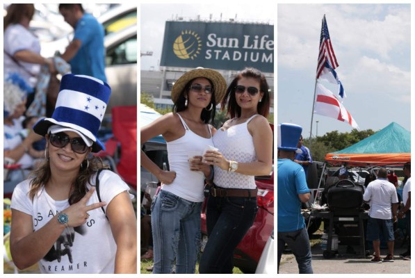 Apoyo incondicional de la afición hondureña a la Bicolor en Miami