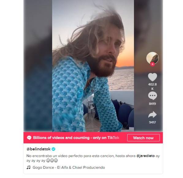 Pero Beli no solo compartió fotos y videos con Jared en Instagram. A través de su cuenta de TikTok, la cantante de 32 años se animó a incluir a Jared Leto en un popular tema que se ha vuelto viral en redes sociales.