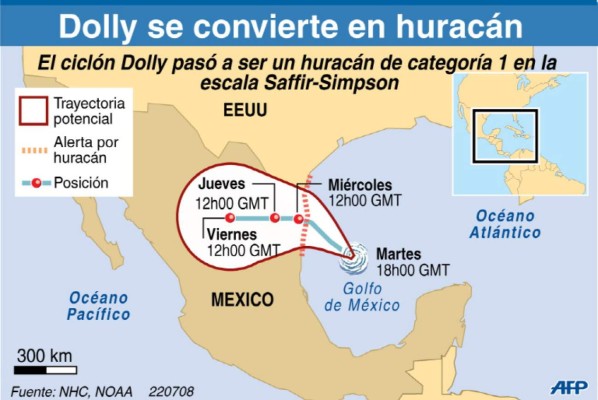 Dolly convertido en huracán va rumbo a México