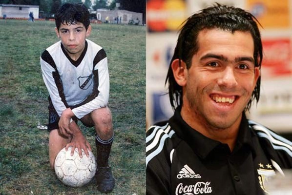 Los futbolistas cuando eran niños