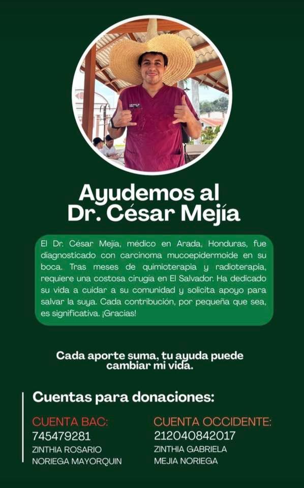 Joven médico urge de cirugía  para vencer el cáncer y apelan a solidaridad de hondureños