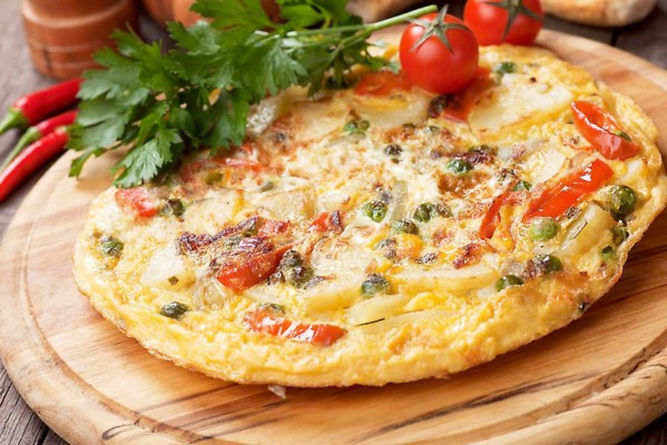 Tortilla de papa con espinacas