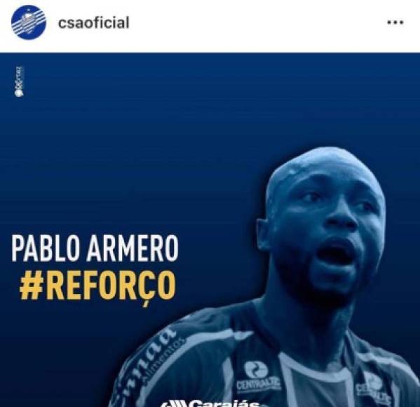 El lateral colombiano Pablo Armero se ha convertido en nuevo refuerzo del club Alagoano, recién ascendido a Primera División de Brasil.