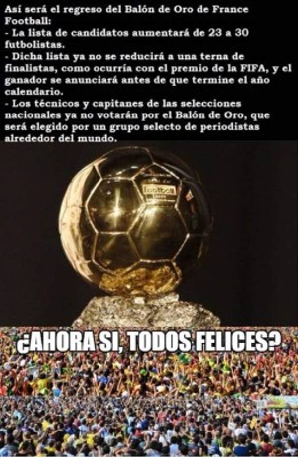 Estos serán los cambios del nuevo Balón de Oro.