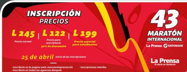 2 días más para cerrar inscripciones de la Maratón Internacional de Diario LA PRENSA