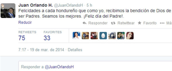 Presidente de Honduras felicita a todos los padres hondureños