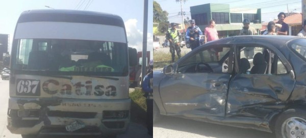 Dos heridos deja accidente vial entre bus y turismo en La Lima