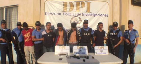 Capturan a cinco pandilleros acusado de extorsión en San Pedro Sula
