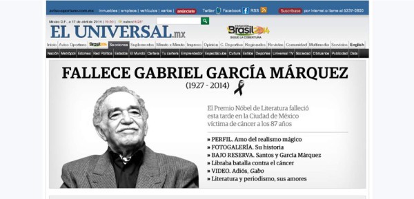 Medios internacionales dan el últimos adiós a Gabriel García Márquez