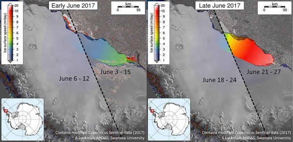 Gigantesco iceberg se desprende en la Antártida